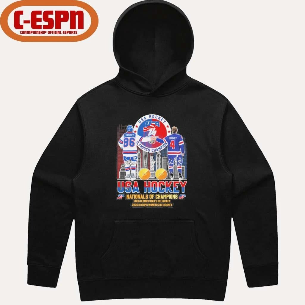 Jack Hughes And Caroline Harvey USA Hockey Nationals Of Champions Shirt