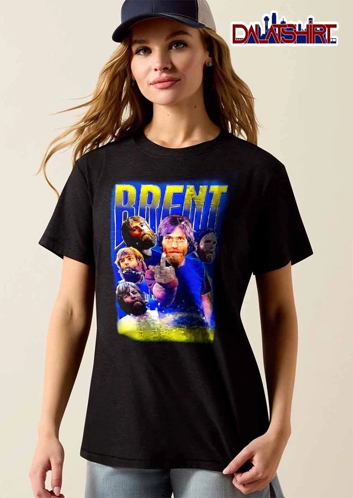 Brent Bearded Man Flipping Middle Finger Photo Collage Bootleg Stars shirt