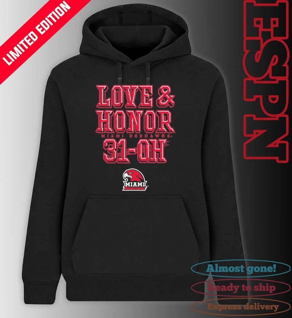 Miami RedHawks Basketball Love & Honor 31-OH Shirt