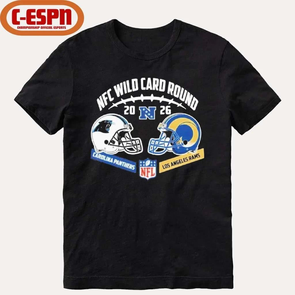 Panthers Vs Rams NFC Wild Card Round Helmet Matchup T-Shirt