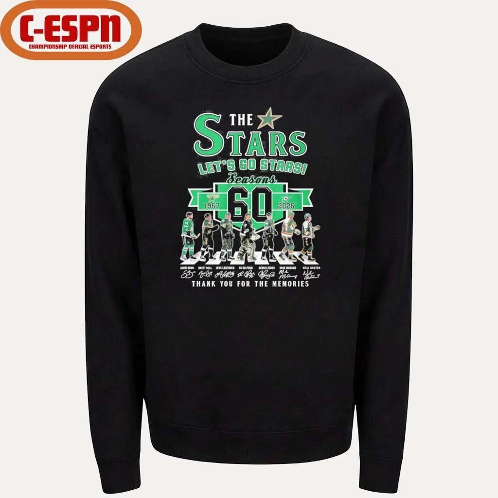 Dallas Stars Abbey Road 60 Seasons Let’s Go Stars Shirt