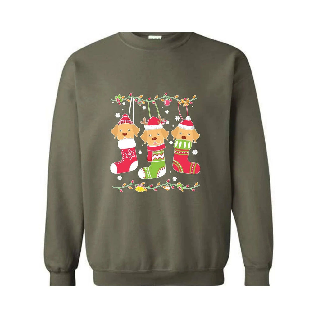 Christmas Golden Retriever Sweatshirt, Christmas Pajama, Dog Sweatshirt, Happy C