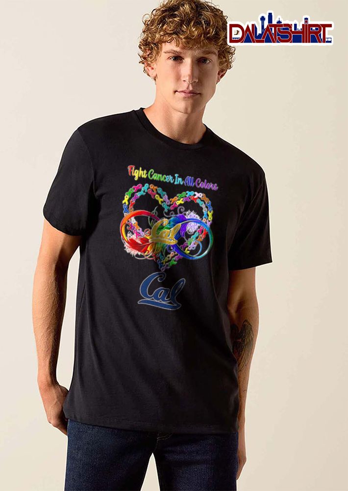 California Golden Bears NCAA Fight Cancer In All Colors Ribbons Heart Rainbow Feather Infinity Symbol shirt