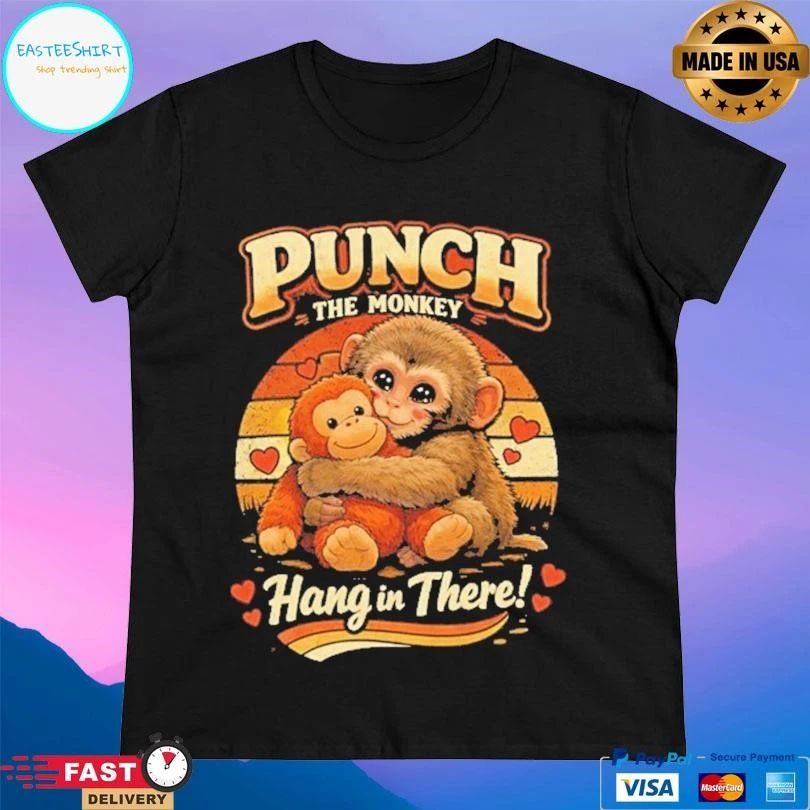 Punch The Monkey Hang In There Animal T-shirts
