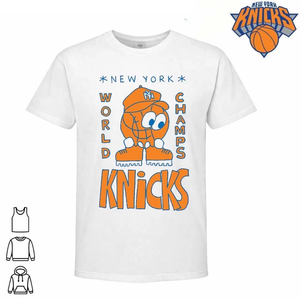 New York Knicks World Champs Basketball Mascot Cartoon Retro Bootleg Shirt