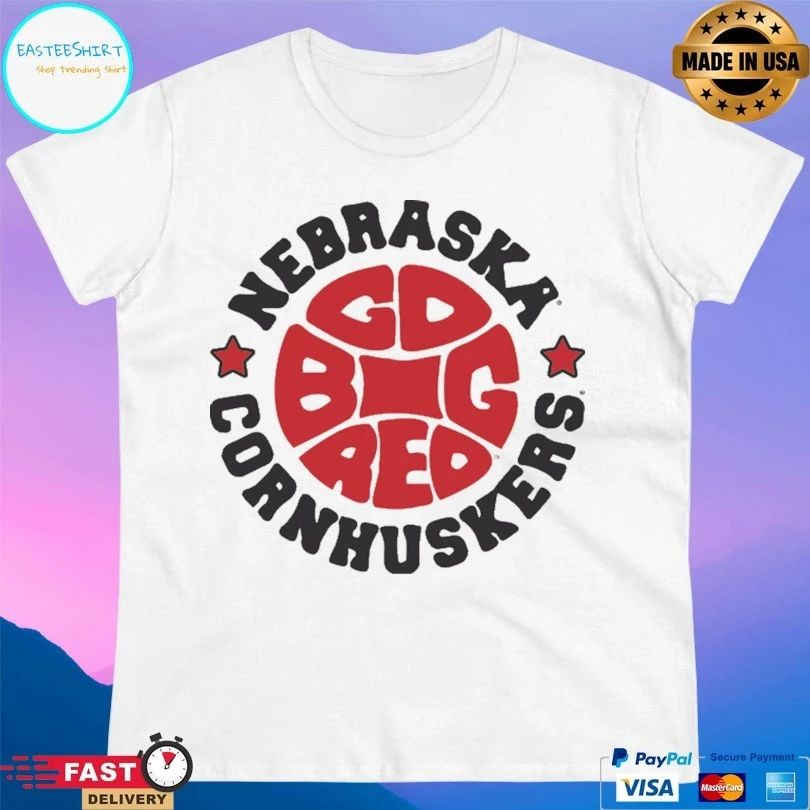 Nebraska Cornhuskers Big Red Basketball 1970s Logo T-shirts