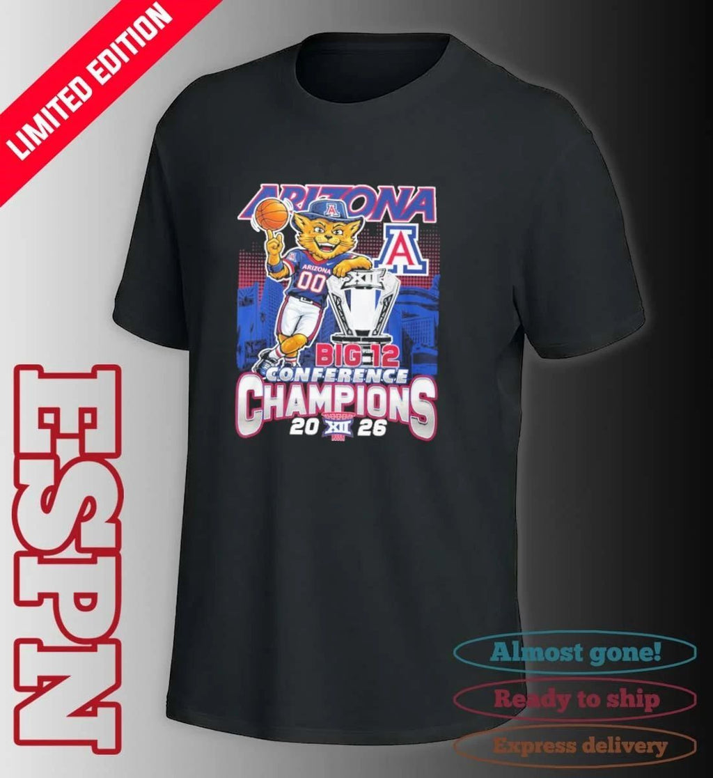 Arizona Wildcats Basketball Mascot 2026 Big 12 Conference Champions Shirt