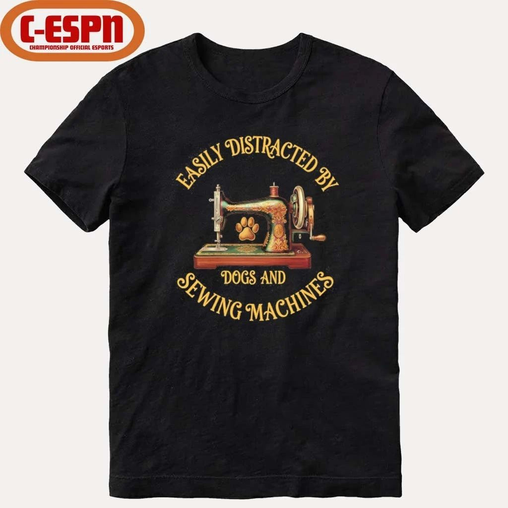 Easily Distracted By Dog And Sewing Machines Shirt