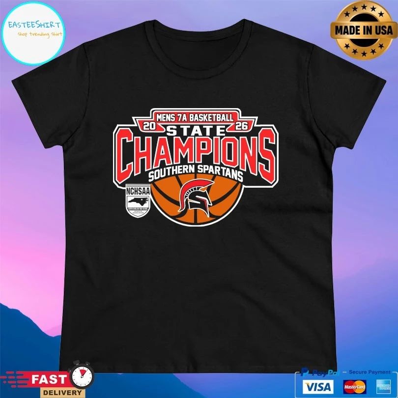 NCHSAA Men’s 7a Basketball State Champions Southern Spartans 2026 T-shirts