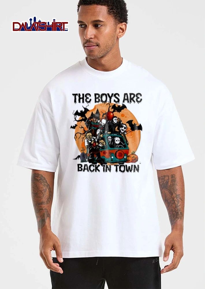 The Boys Are Back In Town Cartoon Horror Characters Mystery Van Moon shirt