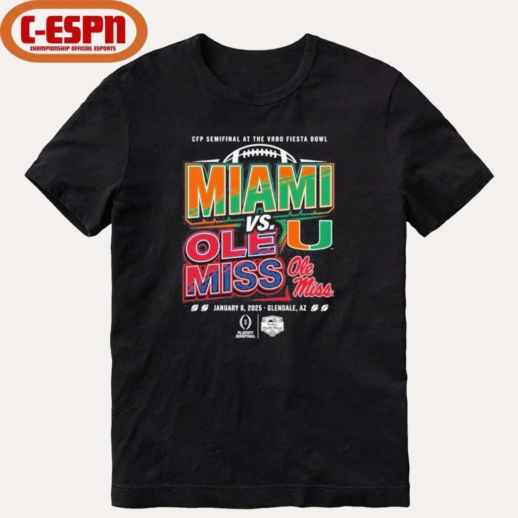 Miami vs Ole Miss Fiesta Bowl 2025 T-Shirt