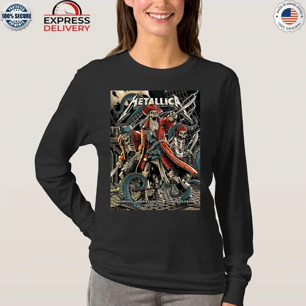 Metallica Tampa June 6, 2025 Screen Printed Concert Shirt