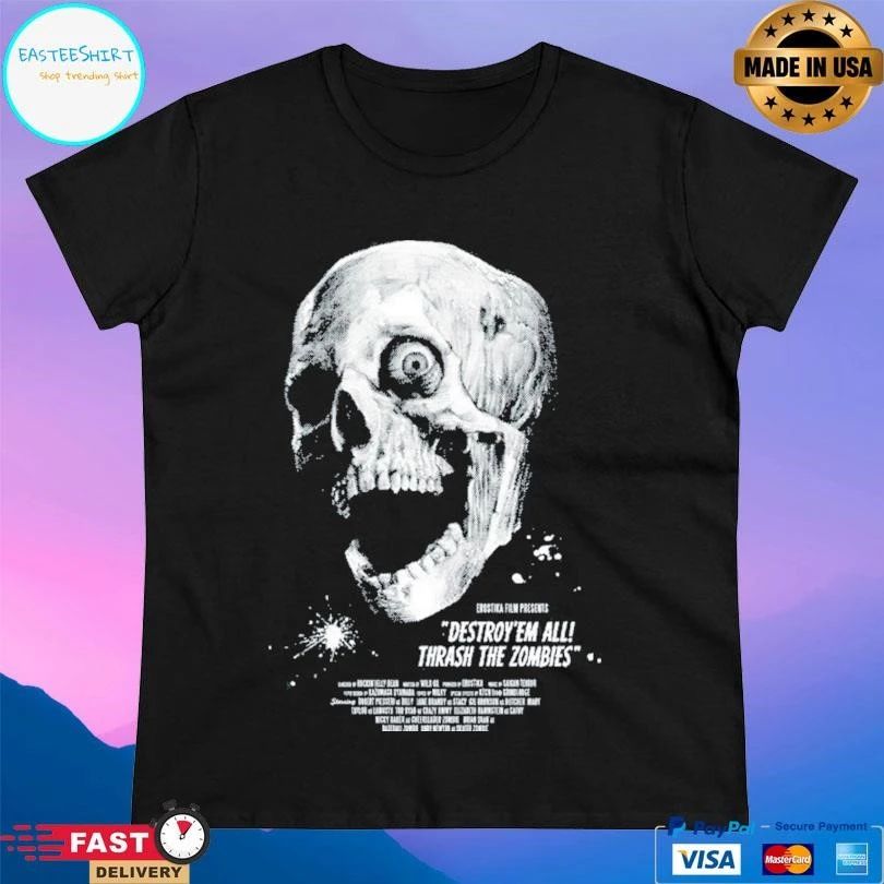 Skull Destroy’ Em All Thrash The Zombies T-shirts
