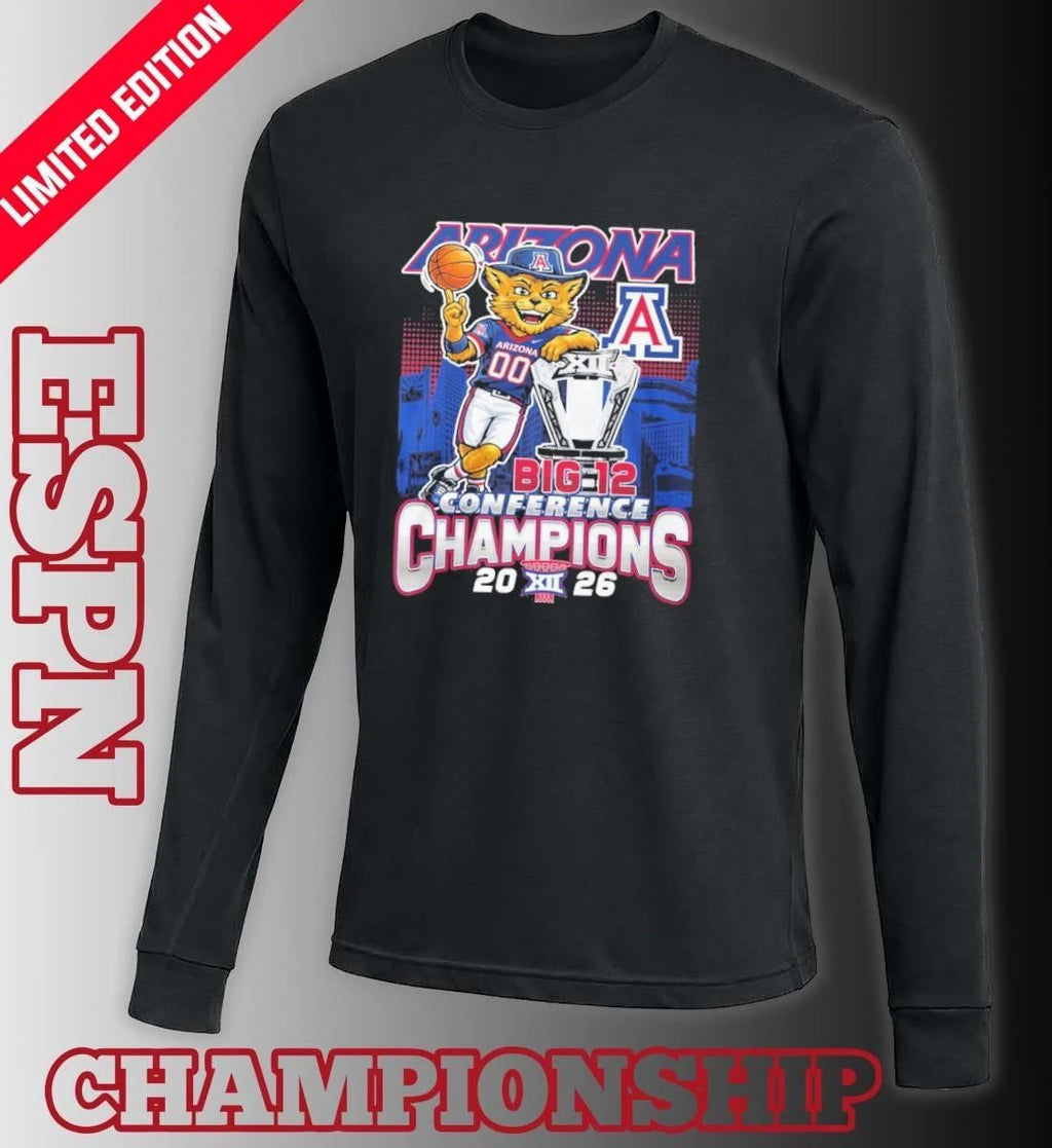 Arizona Wildcats Basketball Mascot 2026 Big 12 Conference Champions Shirt