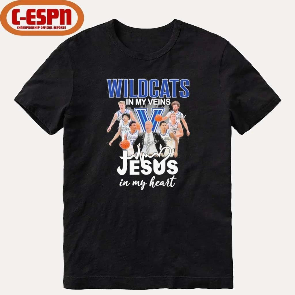 Villanova Wildcats Basketball In My Veins Jesus In My Heart Shirt