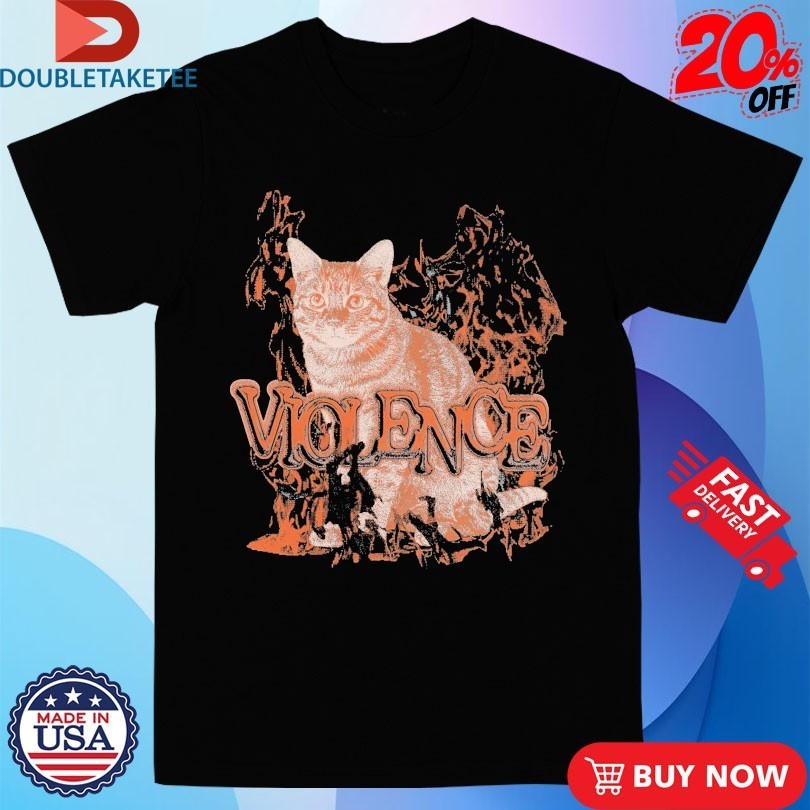 violence Cat Flames Shirts