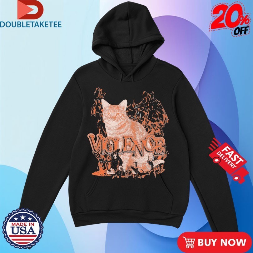 violence Cat Flames Shirts