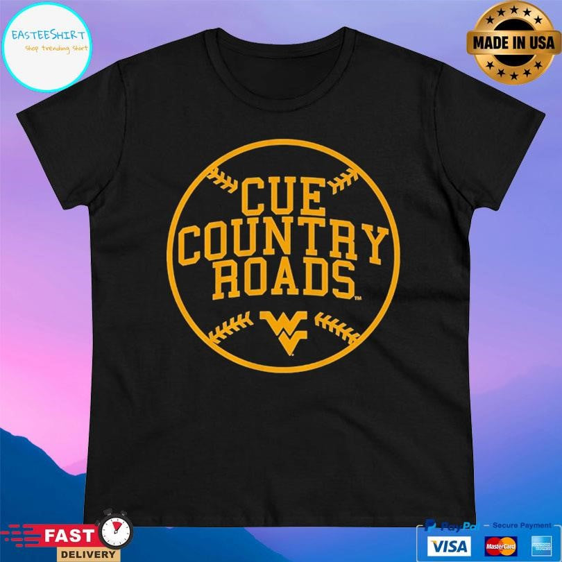 West Virginia Baseball Cue Country Roads Shirt
