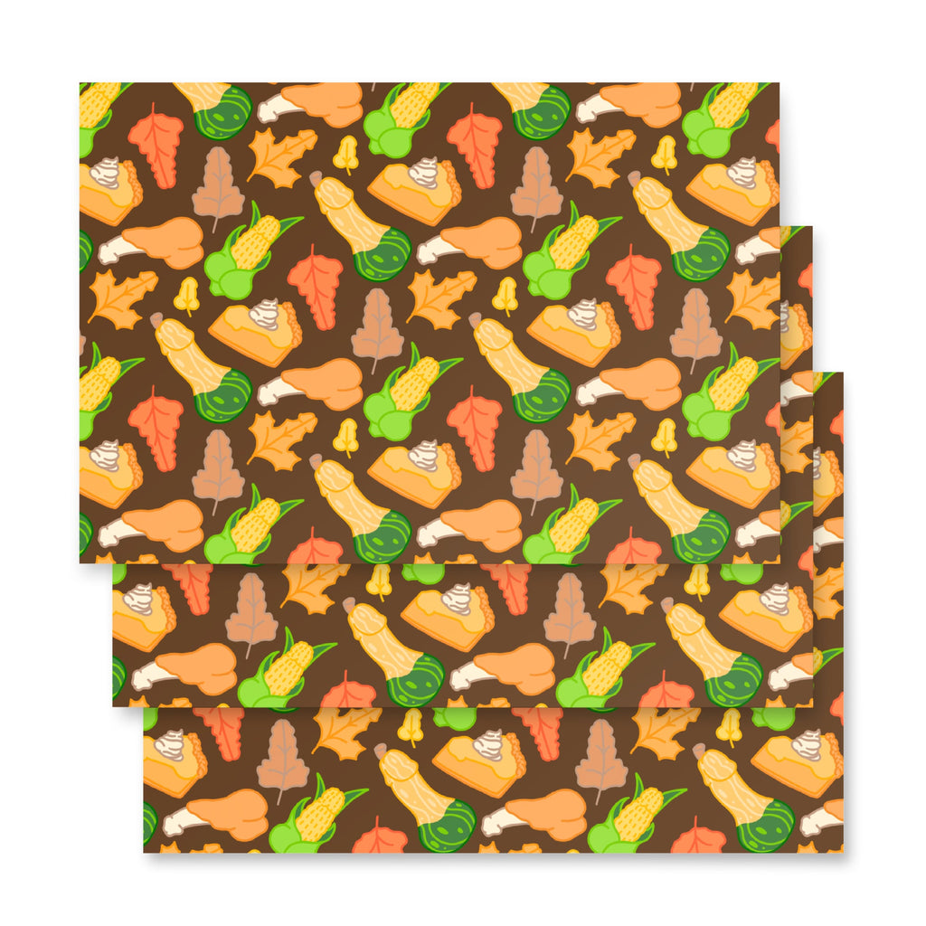 Thanksgiving Peens Pattern Wrapping Paper Sheets
