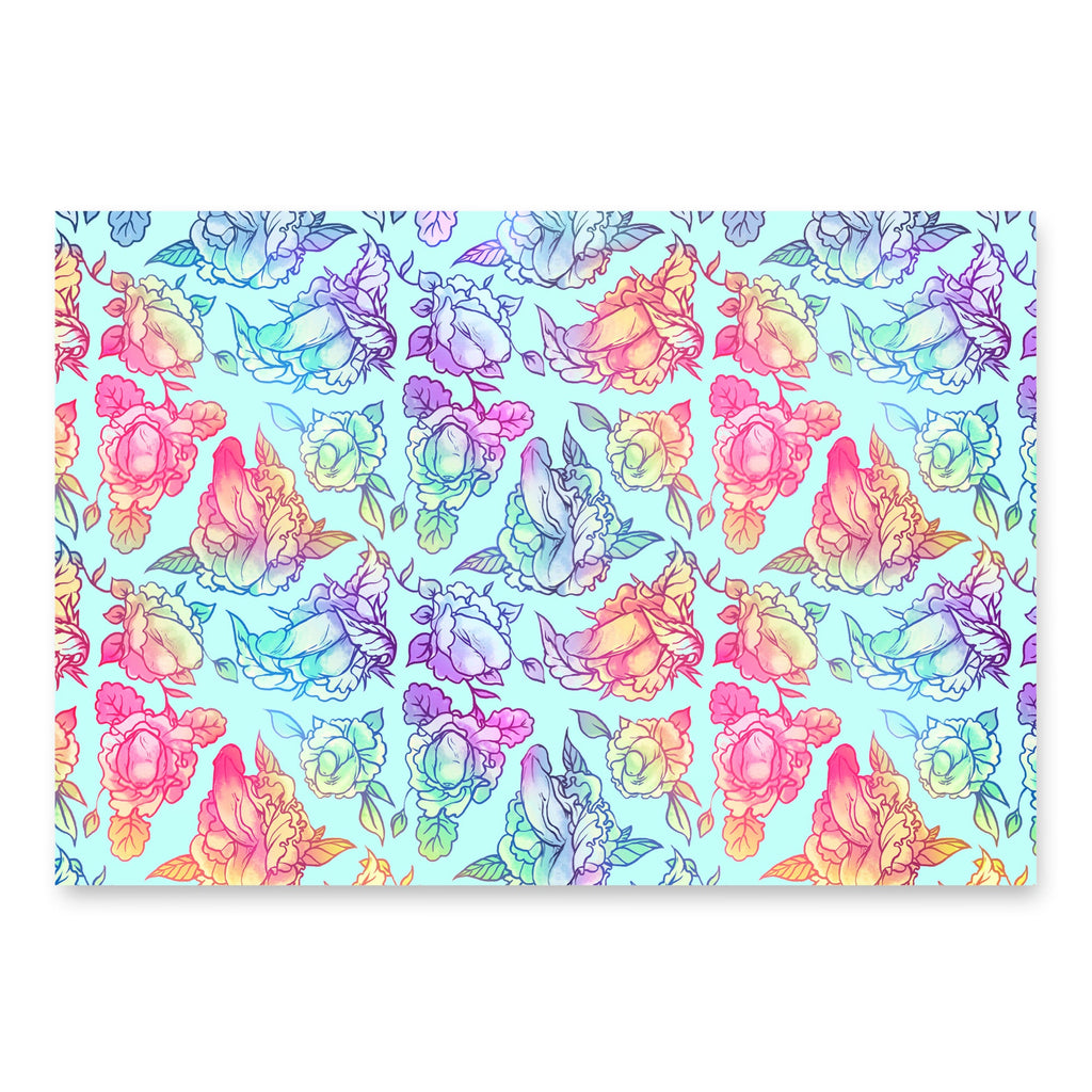 Floral Penis Rainbow Wrapping Paper Sheets